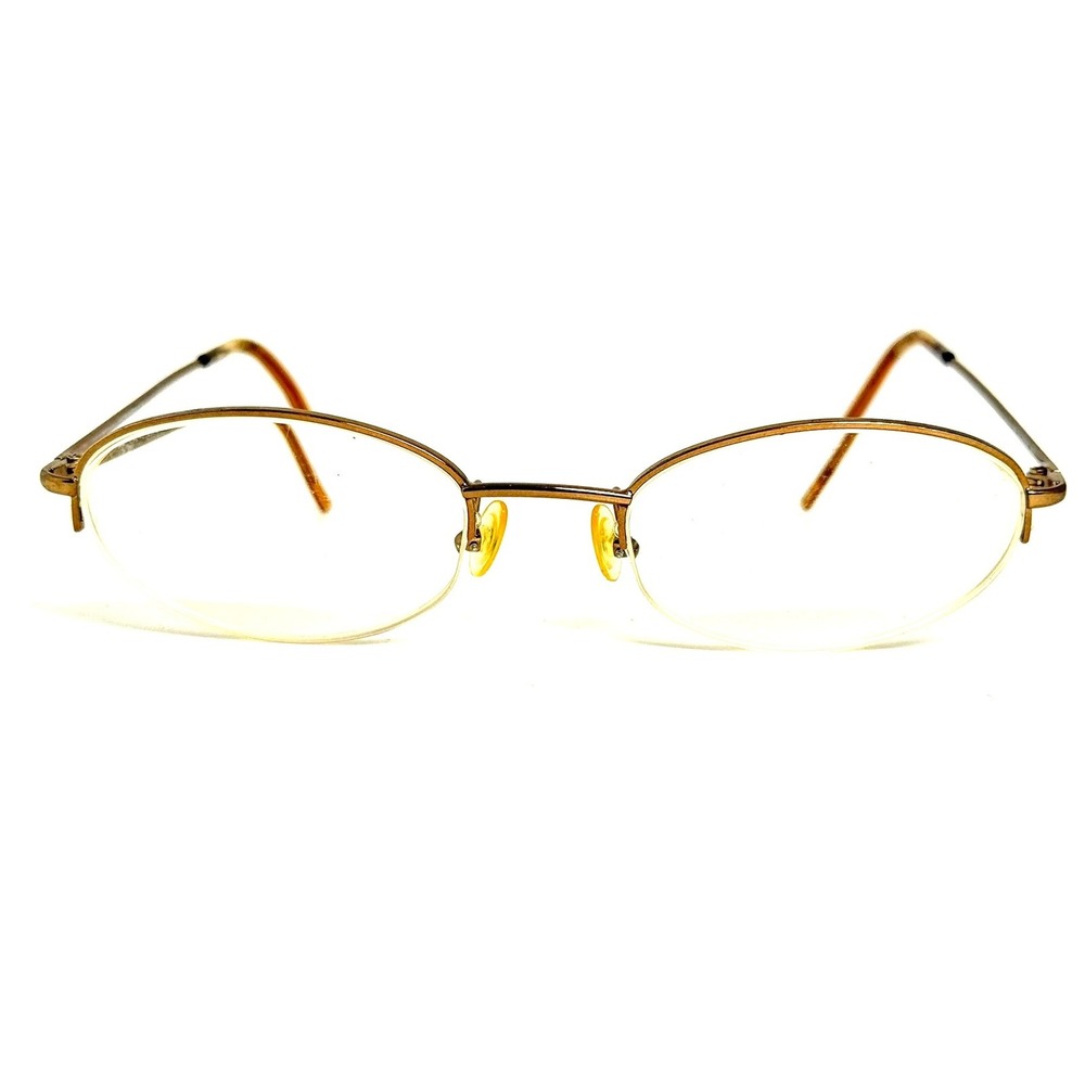 Emporio Armani Gold Oval Semi Rimless Eyeglasses Frames Made in Italy 49-20-135